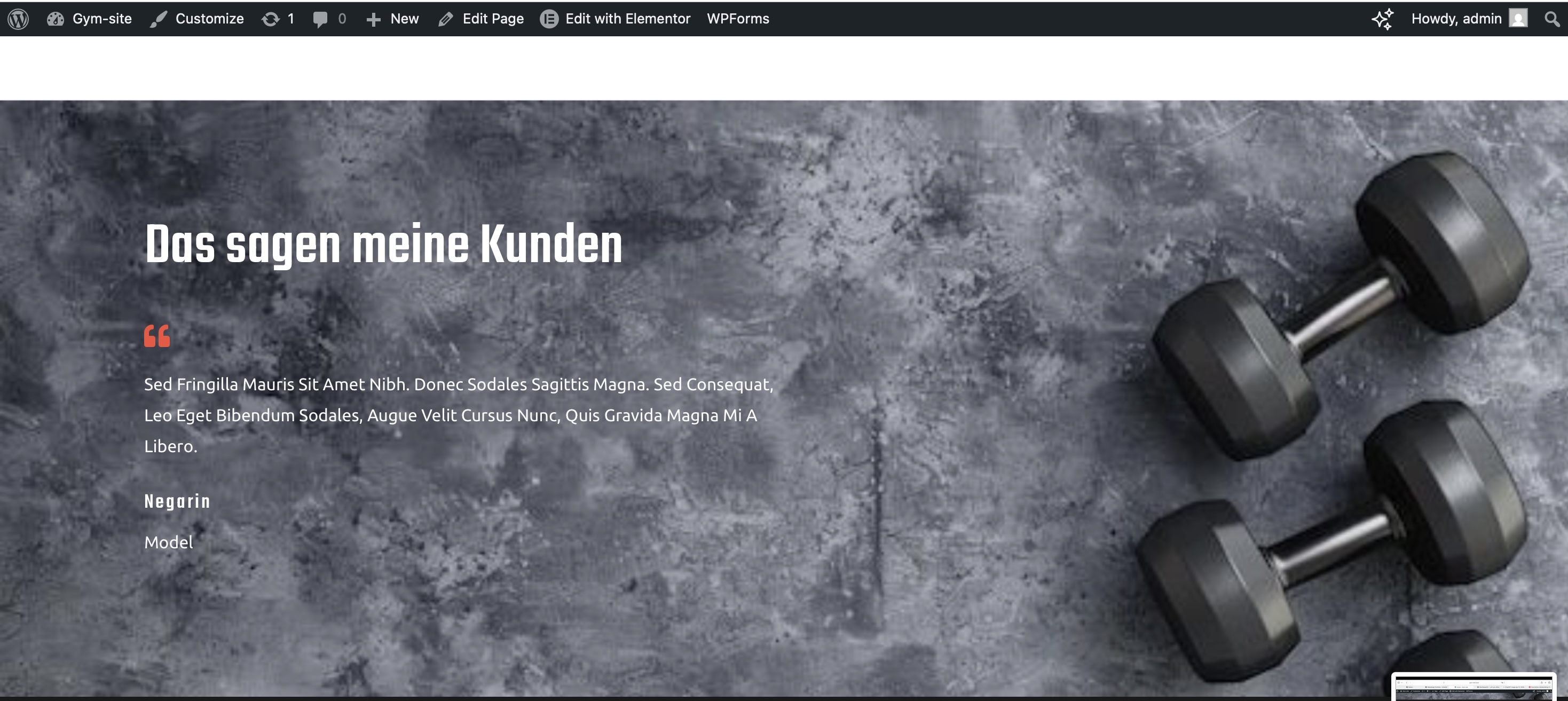 Gym Website Kunden